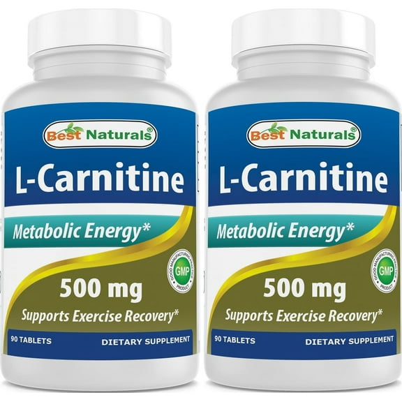 2 Pack Best Naturals L-Carnitine 500 mg 90 Tablets