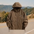 thumbnail image 2 of QHFBli Coupe Régulière Veste pour Homme Veste Coupe-Vent Légère à Capuche pour Homme pour le Printemps et l'Automne Tenue Décontractée, 2 of 3