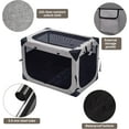 thumbnail image 4 of Dog Crates - 36 Inch Collapsible Soft Dog Crate, 3-Door Foldable Soft Kennel for Large Dogs, Portable Pet Travel Cage with Chew Proof Mesh Window for Outdoors, 4 of 7
