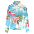 thumbnail image 4 of Women's Button-Up Shirts Fashion Floral Print Dressy Blouses Casual Turndown Collar Shirt Long Sleeve Loose Work Tops Spring Summer Outdoor,Beach,Vacation Top 12#Multicolor 3XL, 4 of 6