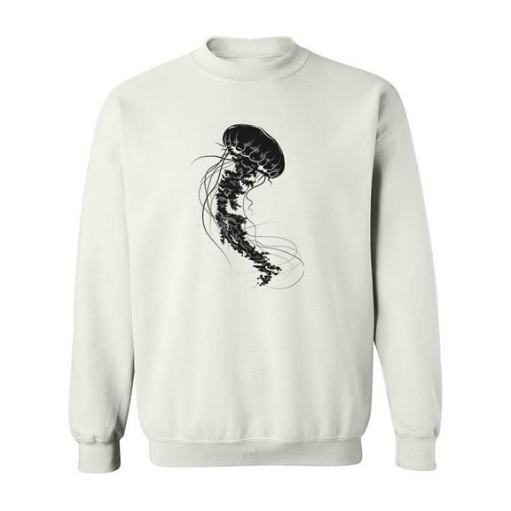 Jellyfish Pencil Drawing Sweatshirt Men -Image by Shutterstock, Male 3X-Large