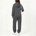 thumbnail image 6 of Trgacdwlo Sweatsets Women 2 Piece Outfit Tracksuit Plain Hoodie with Cuffed Jogger Sweatpants Fall Winter Matching Sweat Set Dark Gray M, 6 of 6