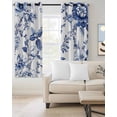 thumbnail image 2 of White Blue Spring Floral Blackout Curtains 54 Inches Long for Bedroom, Summer Botanical Hummingbird Thermal Insulated Room Darkening Black Out Window Curtain Panels Grommet Drapes for Living Room, 2 of 8