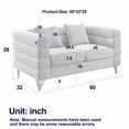 thumbnail image 4 of 60" Loveseat Sofa, Modern Upholstered 2-Seater Sofa with 2 Throw Pillows and Golden Metal Legs, Comfort Fabric Sectional Sofa for Living Room Bedroom Office, White Teddy, 4 of 9