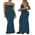 thumbnail image 4 of Robe de Soirée Ajustée Sans Manches Dos Ouvert Couleur Unie pour Femmes, 4 of 5