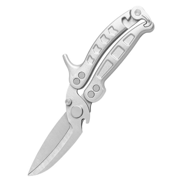 Tijeras para aves de corral desmontables, tijeras de cocina con dientes de tiburón, tijeras de cocina profesionales multifunción para cortar huesos, carne, aves, verduras y mariscos, plata TUNC Sencillez