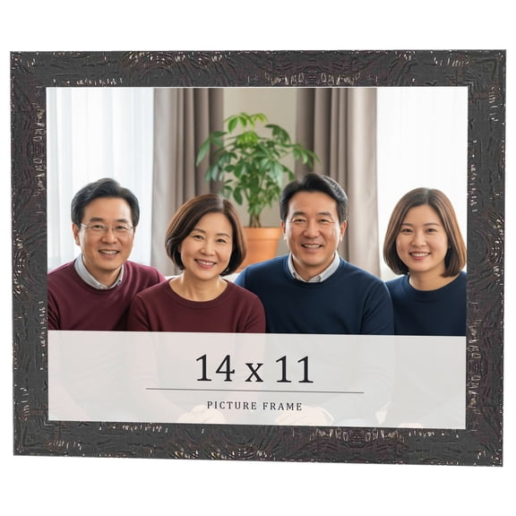 14x11 Frame Black Solid Wood Picture Frame Width 1.125 Inches | Interior Frame Depth 0.5 Inches |