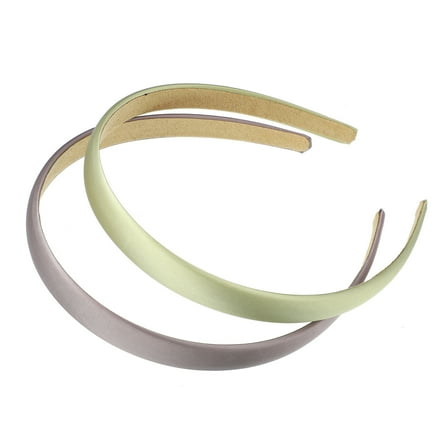 Vocoste 2 Pcs Solid Simple Satin Headbands Accessories for Women Purple Green 0.63"