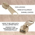 thumbnail image 4 of 1000pcs #5 Bulk Metal Zipper Slider Pulls for Coil Teeth - Tan, 4 of 6