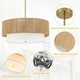 thumbnail image 6 of SineRise 18'' Rattan Farmhouse Chandelier, 3-Light Dimmable Pendant Lights, 6 of 7