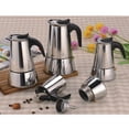 thumbnail image 4 of Cafetera de acero inoxidable para espresso, cafetera de percolador para estufa, cafetera moka, cafetera para café con leche 9 tazas, 4 of 9