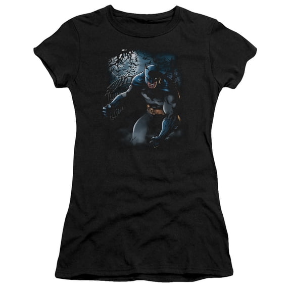 Batman Light Of The Moon S/S Junior Women's T-Shirt Sheer Black