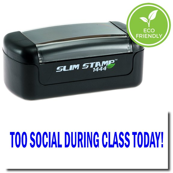Slim Pre-Inked Too Social During Class Today Stamp with Purple Ink