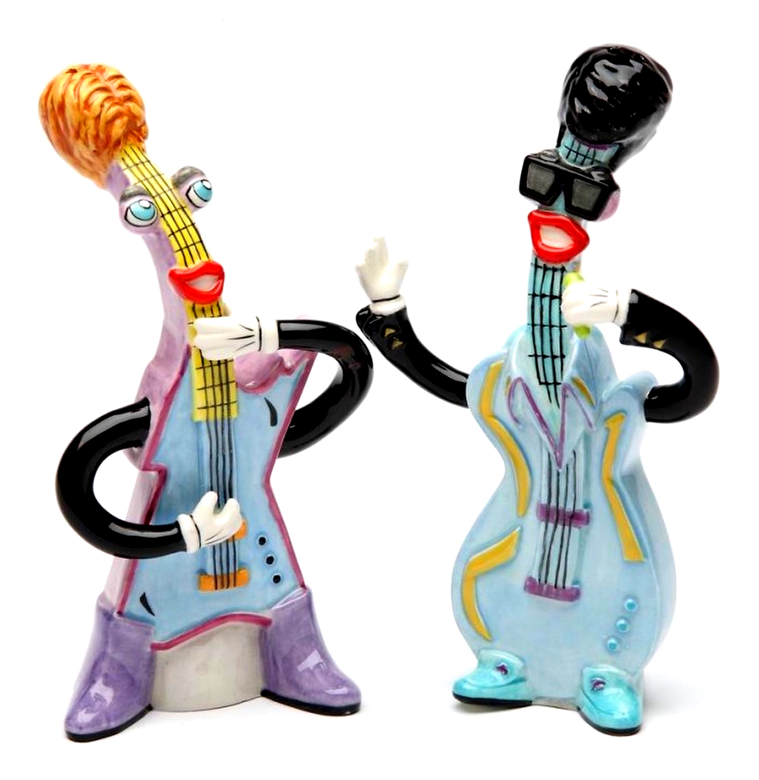 Rock & Roll Electric Guitar & Amp Ceramic Salt and Pepper Shakers