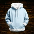 thumbnail image 4 of YunPes Christmas Hooded Sweatshirt for Kids Solid Long Sleeve Hoodie with White Fuzzy Trim Boys Winter Xmas Part1 Warm Pullover, 4 of 5