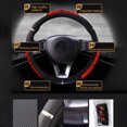 thumbnail image 2 of Funda de Cuero Kuymtek para Volante de Coche Accesorios Interiores Reflectantes Negro Rojo, 2 of 8