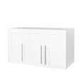 thumbnail image 3 of Stackable Wall Cabinet,Hanging Wall Mount Storage Cabinet with Adjustable Shelves and Doors,Sideboard Buffet Cupboard,Console Table,White Wood Finish,15.75 "D x 35.43" W x 19.69 "H, 3 of 8