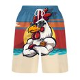 thumbnail image 4 of cllios Men's Swimming Trunks Summer Elastic Waist Beach Shorts Quick Dry Drawstring Board Shorts Funny Cute Chicken Printed Beach Wear Swim Trunks Under 5, 4 of 5