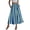 Blue, variant on Maxi Skirts for Women Flowy - High Waist Ankle Length Drawstring Side Slit Skirt with Pockets, Elastic Waist, Comfortable for Summer Beach Vacation Daily Wear,Light Gray S