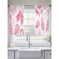 thumbnail image 5 of Pink Herbs Ferns Sheer Curtains 45 Inches Long 2 Panels Country Pastoral Texture Decorative Light Filtering Semi Sheer Window Curtains Drapes for Bedroom Living Room 52"x45", 5 of 7