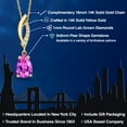 thumbnail image 2 of Gem Stone King 14K Yellow Gold Pink Created Sapphire and Lab Grown Diamond Pendant Necklace for Women | 1.63 Cttw | Gemstone September Birthstone | Pear Shape 9X6MM | With 18 inch Chain, 2 of 6