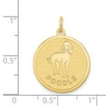 thumbnail image 3 of Real 14kt Yellow Gold Poodle Disc Charm Pendant; for Adults and Teens; for Women and Men, 3 of 4