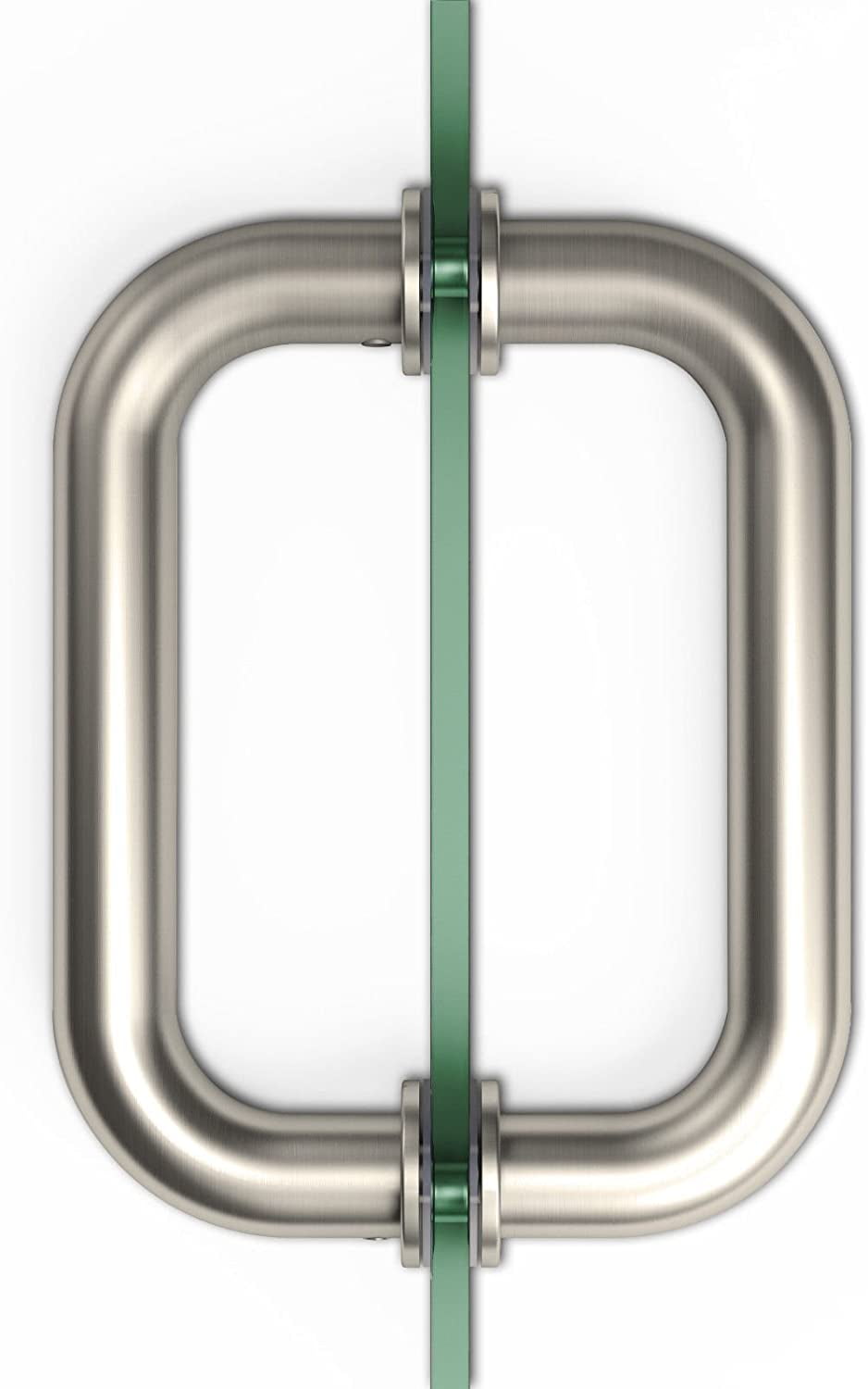 SUNNY SHOWER PH Brushed Nickel Frameless Shower Glass Door Pull Handle, Back to Back, 304 Stainless Steel