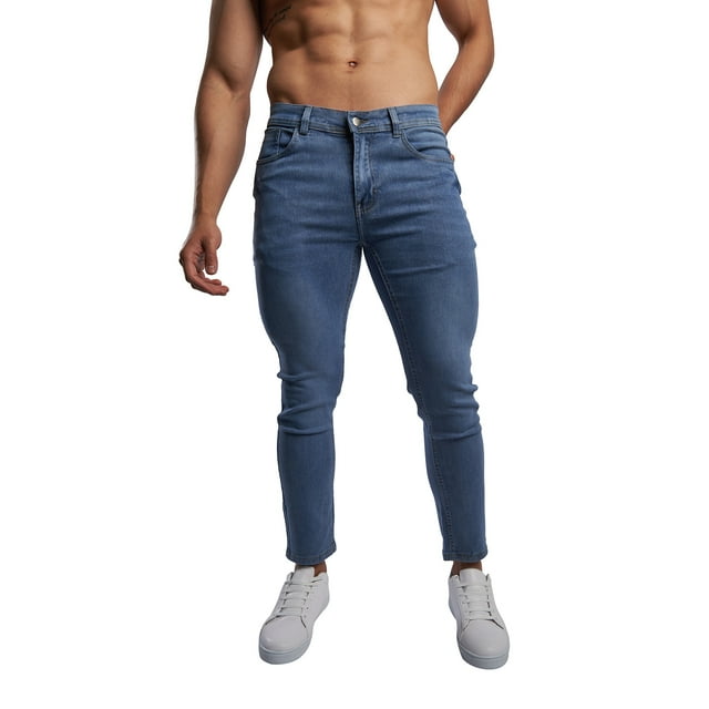 JEANS DE MEZCLILLA PARA HOMBRE STRETCH BASICO MODA CASUAL CORTE SKINNY TALLA 32