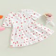 thumbnail image 2 of Robe de Saint-Valentin pour Tout-Petits, Enfants, Bébés Filles, Manches Courtes, Imprimé de Cœurs Rouges, Ligne A, Été, Décontractée, Robe de Fête, 2 of 8