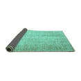 thumbnail image 2 of Ahgly Company Indoor Round Abstract Turquoise Blue Contemporary Area Rugs, 3' Round, 2 of 4