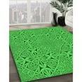 thumbnail image 3 of Ahgly Company Machine Washable Indoor Round Transitional Lime Green Area Rugs, 8' Round, 3 of 7