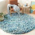 thumbnail image 2 of SAFAVIEH Rio Dallas Geometric Polyester Shag Area Rug, Sky, 6' x 6' Round, 2 of 11