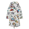 thumbnail image 2 of LYMAYTER Kids Toddler Hooded Cotton Robe for Girls Boys,Printed Fleece Bathrobe Cartoon Soft Bath Towel Breathable Beach Towel Bathrobe, 2 of 8
