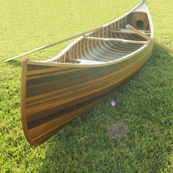 Wooden Canoe With Ribs Curved Bow Matte Finish 12 ft