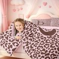 thumbnail image 4 of meiyoeat Girls Personalized Monogrammed B 7-Piece Twin Bedding,Pink Leopard Print Bow Tie Bedding Comforter Set,Pink Reversible, 4 of 7