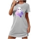 thumbnail image 2 of Camisón corto de talla grande para mujer, camisón de manga corta con estampado de pecho a la moda, camisón para mujer, 2 of 5