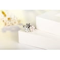 thumbnail image 4 of Fashion 925 Sterling Silver Plated Rings Pink White Enamel Blossom Flower Ring ，Women' Engagement Ring Jewelry Gift (US Code 9), 4 of 5