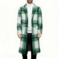 thumbnail image 6 of Hesxuno Mens Trench Coat Long Single Brested Overcoat Winter Notched Collar Casual Pea coat With Pockets Green M, 6 of 8