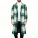 thumbnail image 5 of Kalauyu Men's Casual Notched Collar Plaid Single Breasted Wool Blend Formal Trench Top Coat, 5 of 7