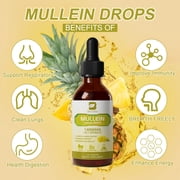 Mullein Drops for Lungs, Lung Detox & Cleanse, 420,000mg Mullein Leaf Extract Tincture, for Respiratory, Immune, 30 Servings