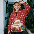 thumbnail image 2 of Uorisanigo Girls Sweatshirts Long Sleeve Pullover Crop Tops Lightweight Cute Santa Claus Star Quarter Zipper Cropped Sweatshirt Fall Trendy Outerwear Kids Half Zip Up Hoodies, 2 of 7