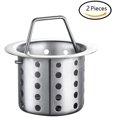 thumbnail image 4 of Coladores de fregadero de cocina, coladores de fregadero de cocina de 2 piezas, colador de desagüe de cocina, colador de fregadero de cocina, colador de desagüe, para lavabo de baño, parada de bañeras Feliz Sencillez, 4 of 5
