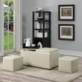 thumbnail image 2 of WYNDENHALL Franklin 5-piece Faux Leather Storage Ottoman with 2 Serving Trays Satin Cream, 2 of 7