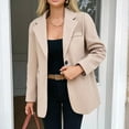 thumbnail image 2 of MaFYtyTPR Blazer for Women Long Sleeve Single Button Loose Fit Casual Office Suit Jacket With Chest Pockets A-Beige L, 2 of 6