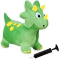 thumbnail image 1 of Plush Green Dinosaur Bounce & Ride-on Inflatable Hopper Toddler Toy with Pump, 1 of 5