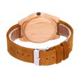thumbnail image 3 of Relojes de madera para hombre, correa de cuero marrón, reloj informal para padrinos de boda con caja de regalo, regalo para cumpleaños de Navidad Xemadio FLD-3967, 3 of 8