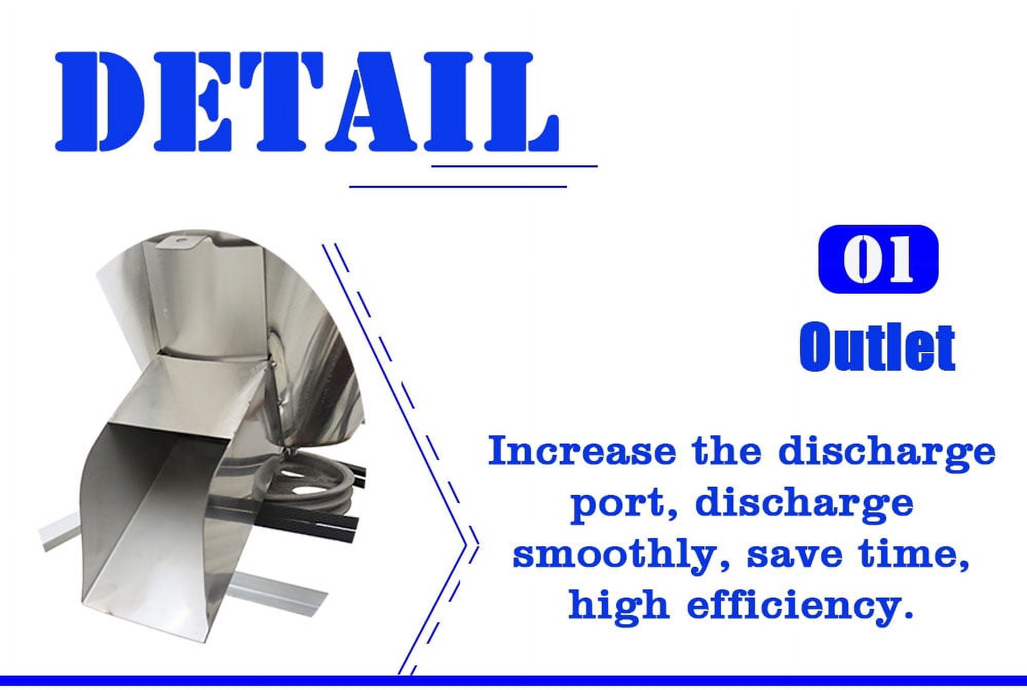 EQCOTWEA Dry Powder Mixer Feed Blender Granular Plastic Mixing Machine Stainless Steel 75KG