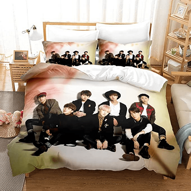 BTS Bedding Bed Set 3Piece Comfy Korean Pop Idol Bedding Comforter
