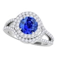 thumbnail image 2 of Mauli Jewels Engagement Rings for Women 1.91 Carat Halo Split Shank Interwined Design Tanzanite prong 14k White Gold, 2 of 8