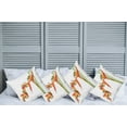 thumbnail image 6 of Ambesonne Floral Throw Pillow Cover 4 Pack, Exotic Flower Branch, 16", Green Orange, 6 of 6